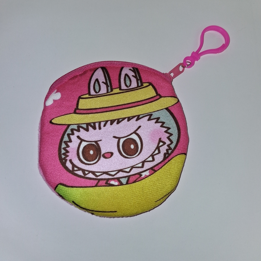 Pink and Yellow Kids Cartoon Coin Pouch